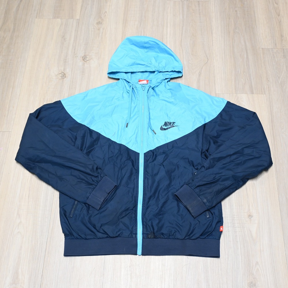 Nike Windrunner Hooded Full Zip Windbreaker Jacket Teal Blue Women's M